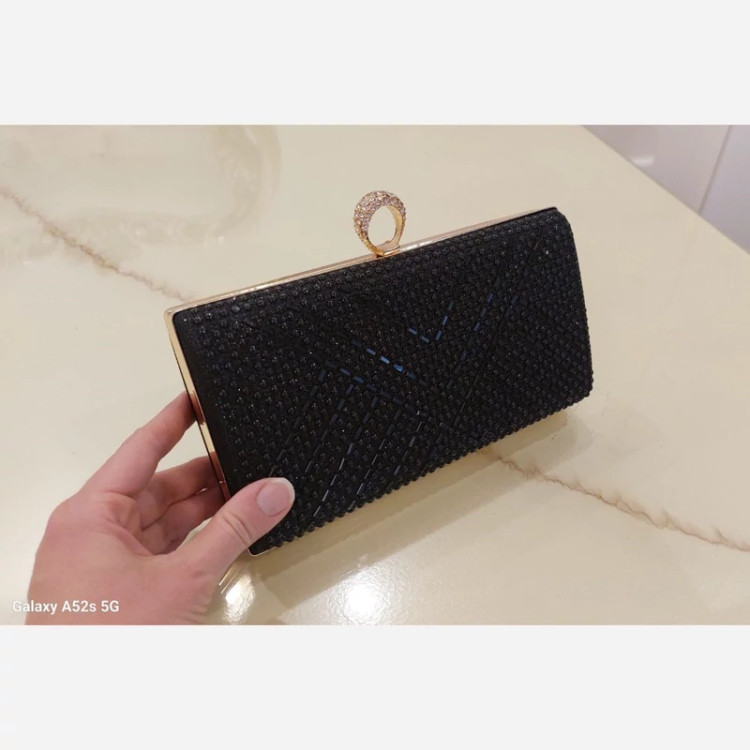 کیف مجلسی انگشتری ، قاب فلزی نقره ای و طلایی